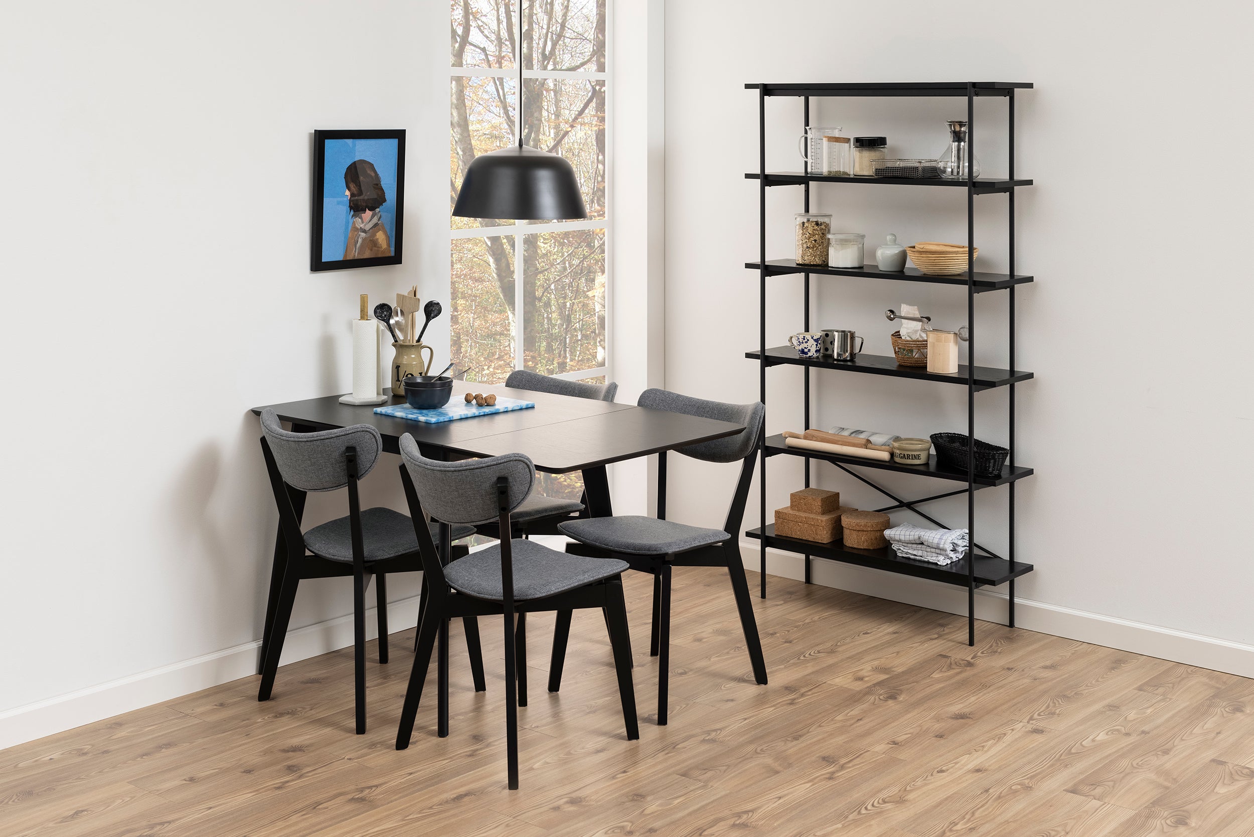 Stół do jadalni rozkładany Gemirro 80-120x80 cm dąb czarny fornir