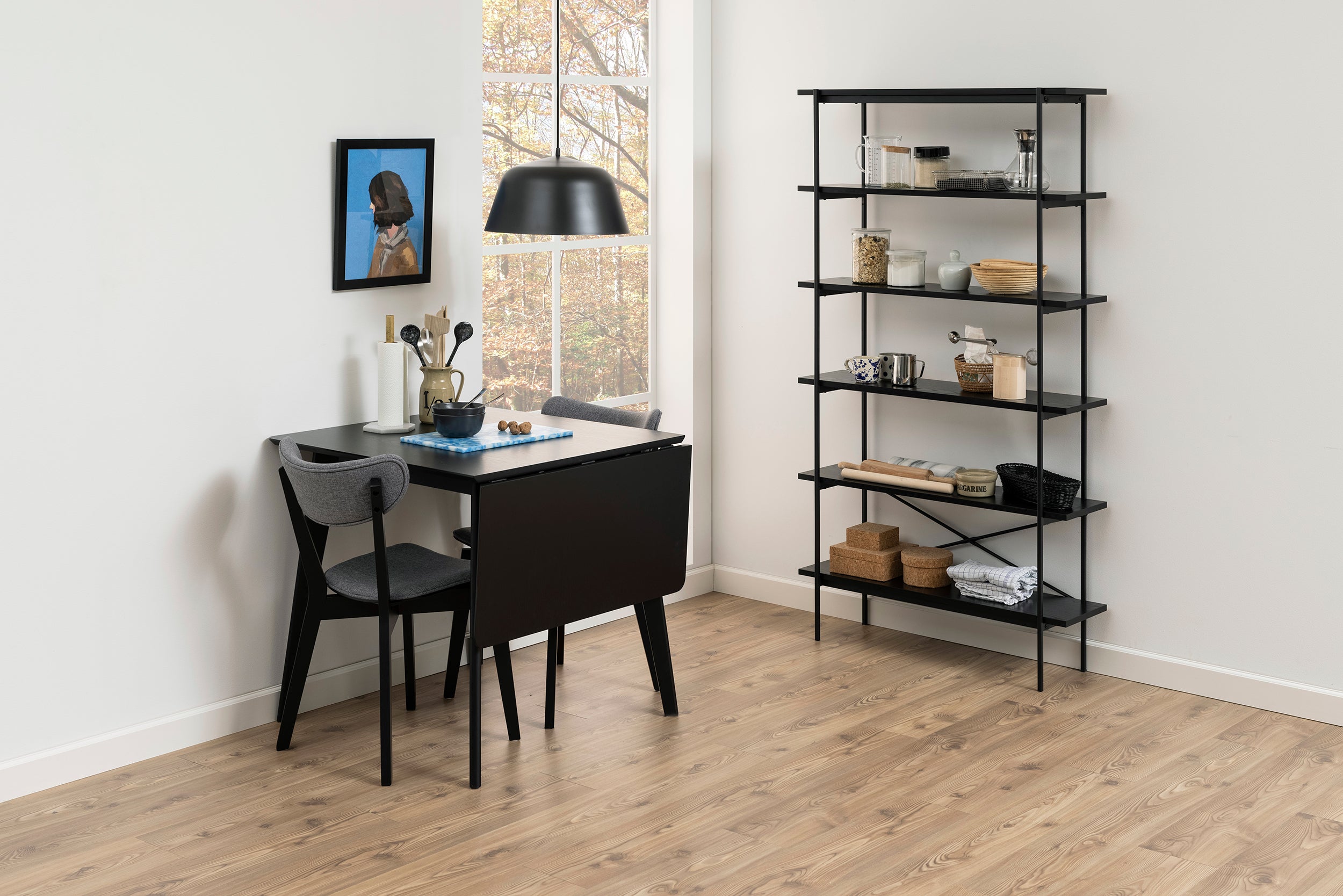 Stół do jadalni rozkładany Gemirro 80-120x80 cm dąb czarny fornir
