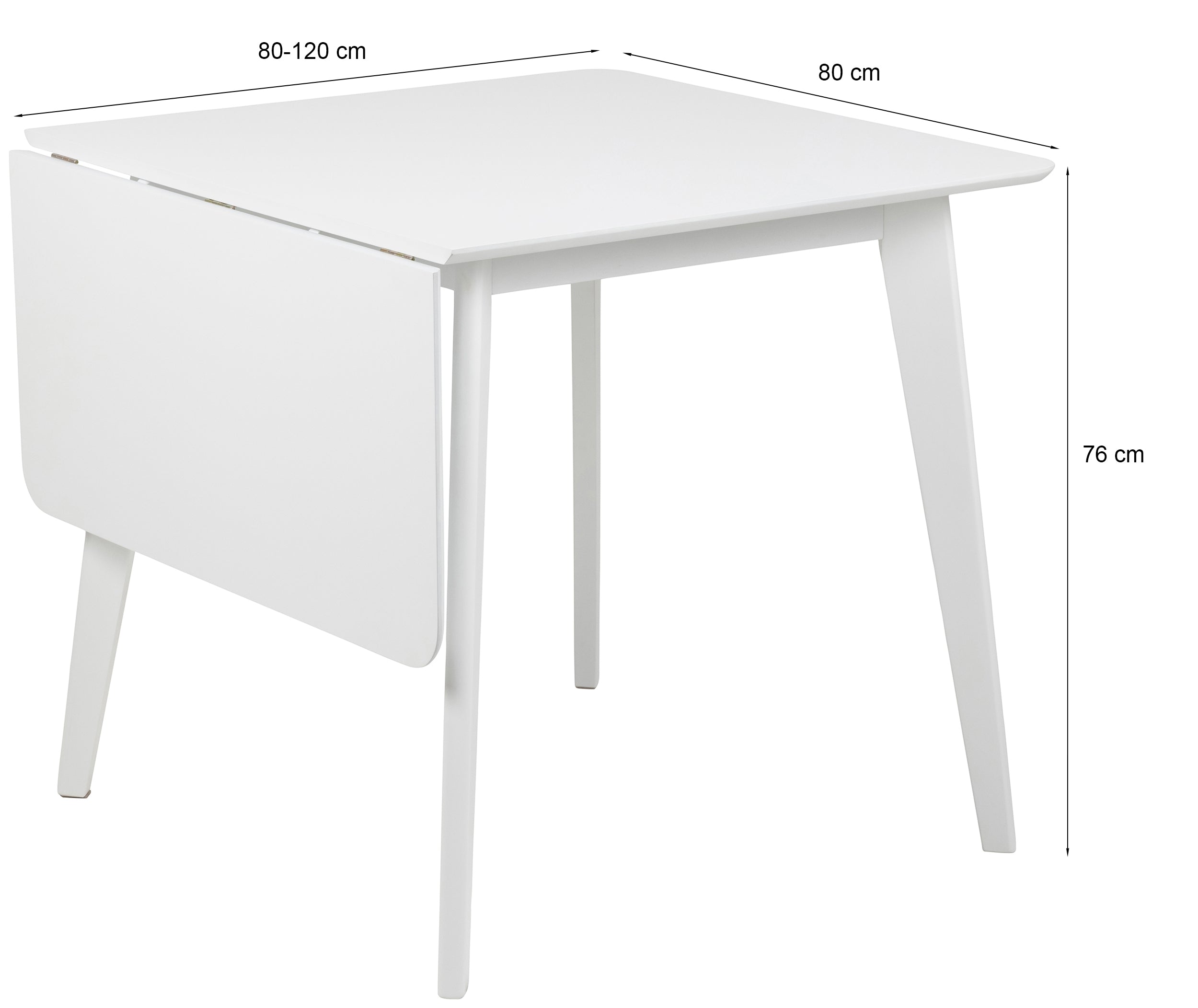 Stół do jadalni rozkładany Gemirro 80-120x80 cm biały