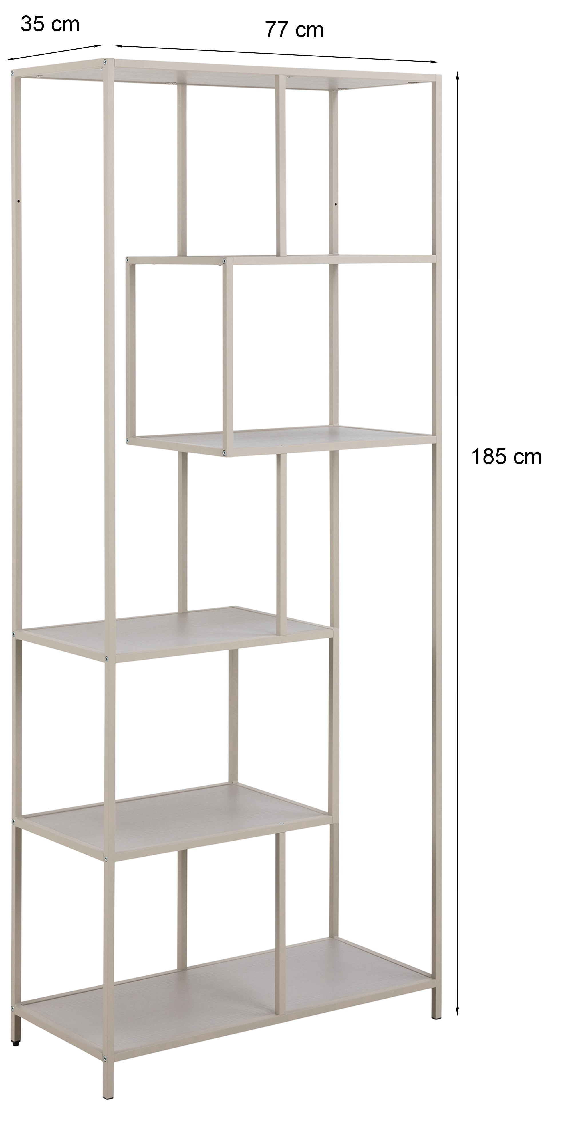 Regał Seaford 77 cm beżowy