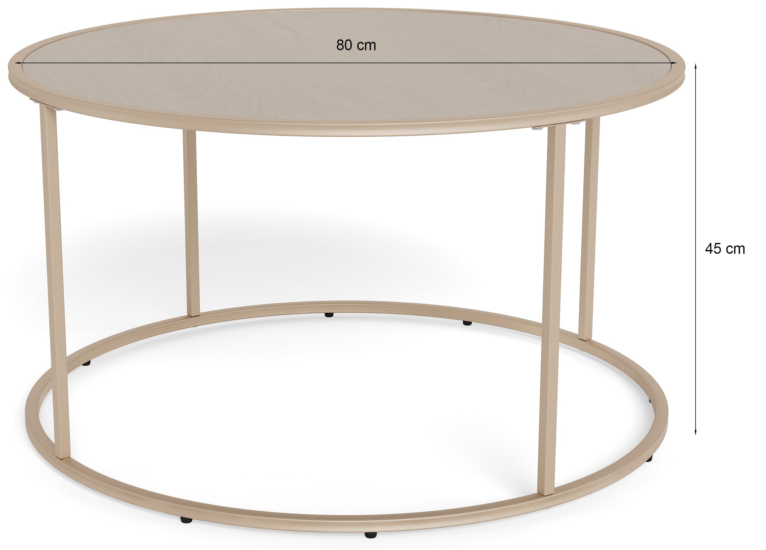 Stolik kawowy Seaford średnica 80 cm beżowy