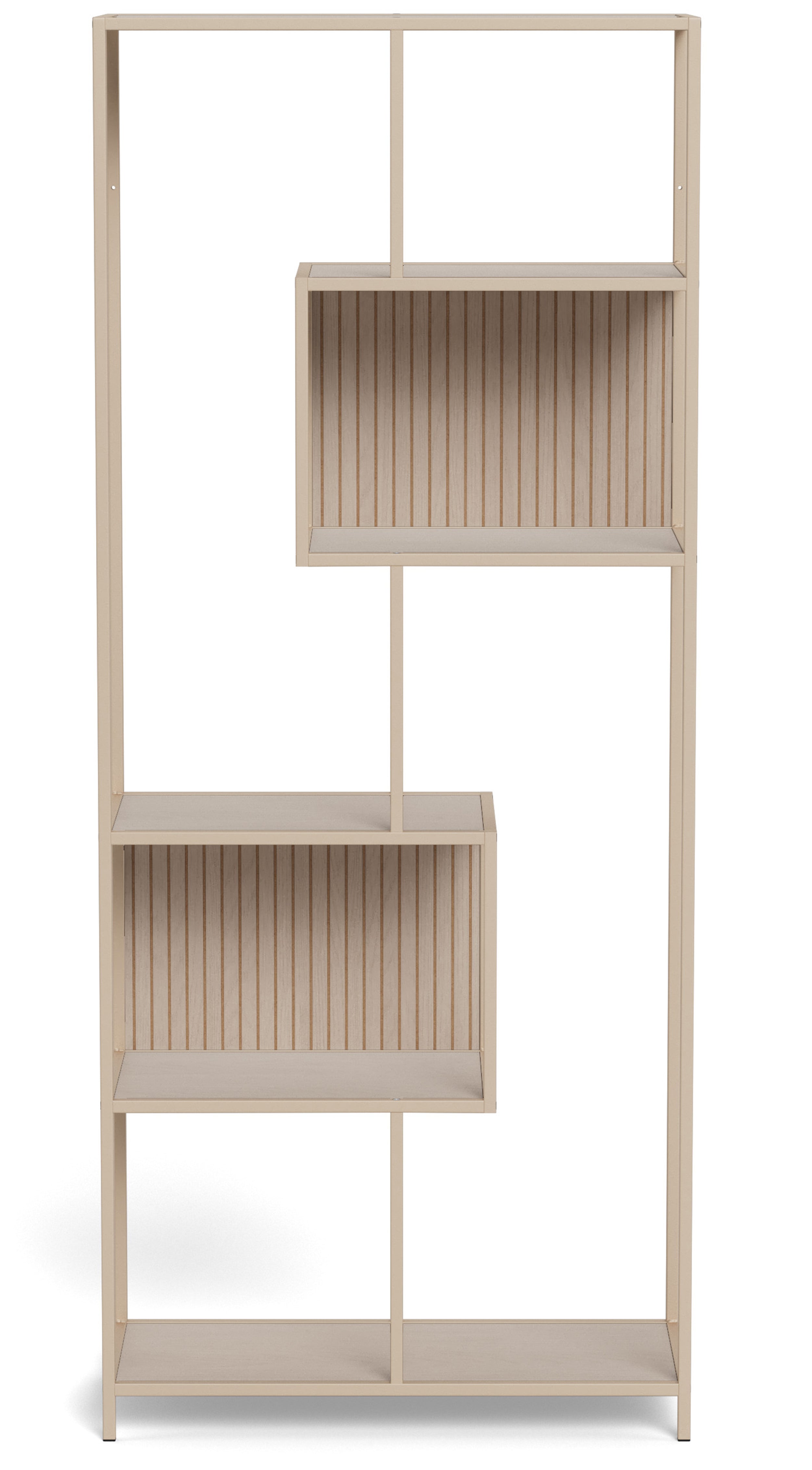 Regał Seaford 77 cm beżowy lamele