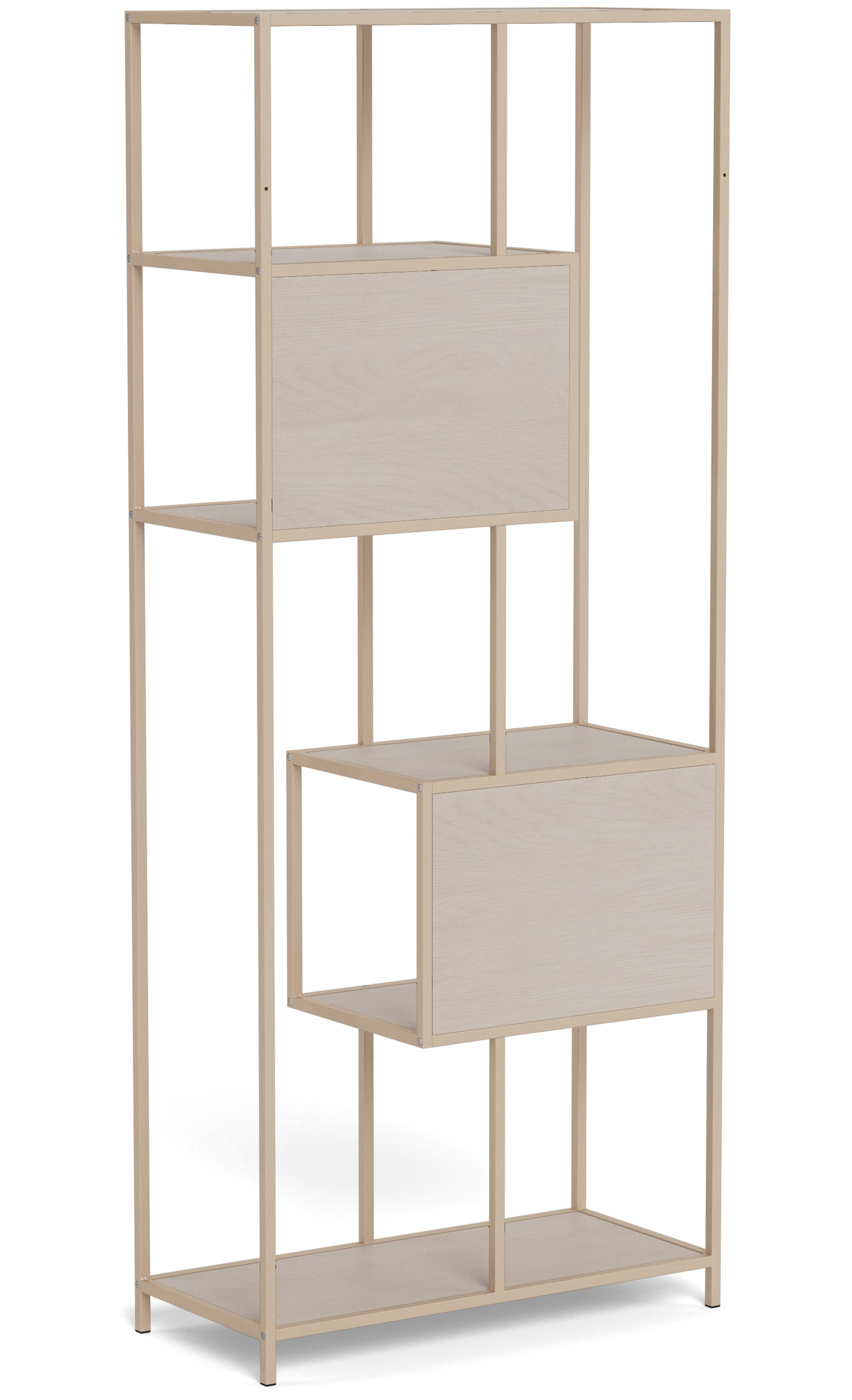 Regał Seaford 77 cm beżowy lamele