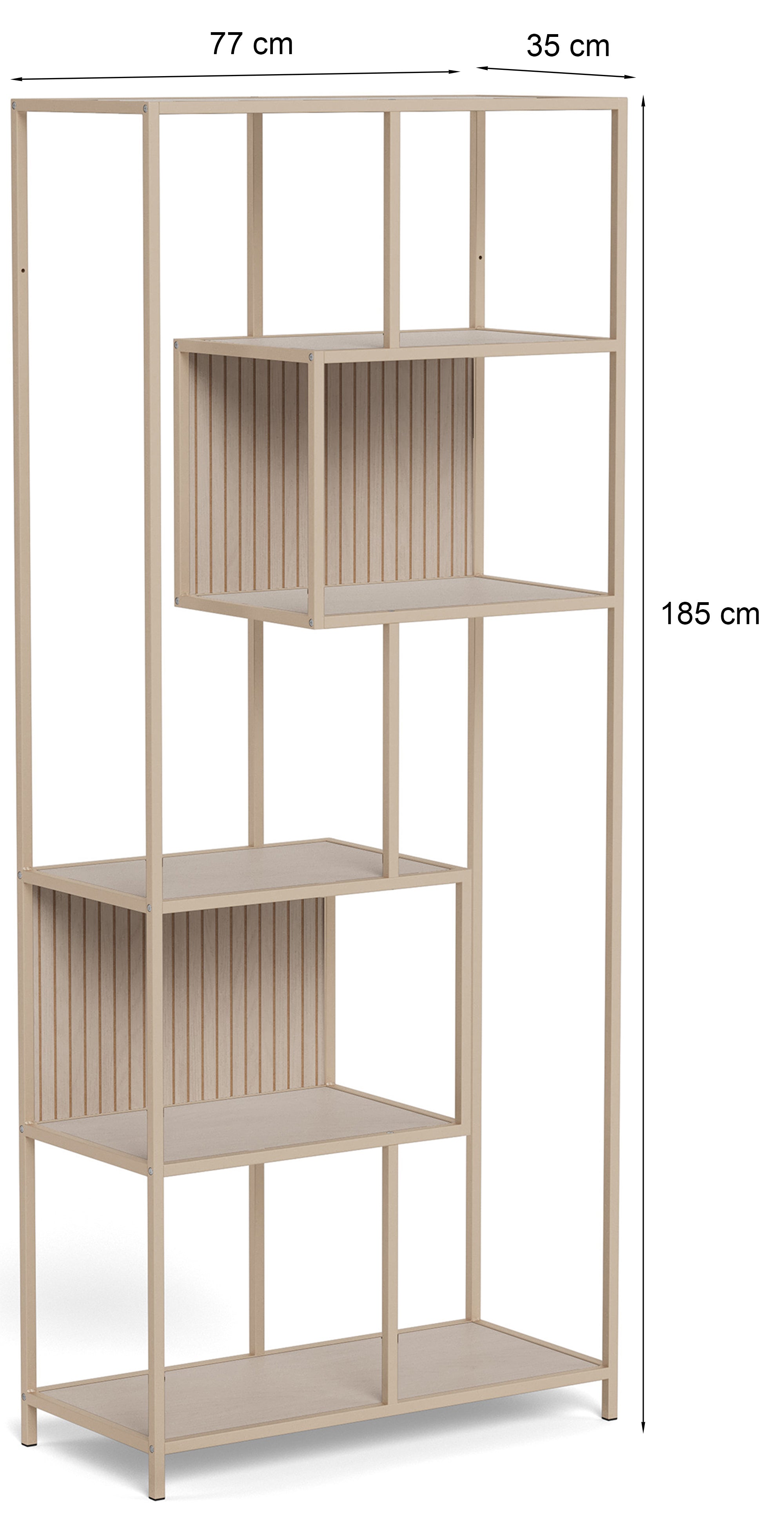 Regał Seaford 77 cm beżowy lamele