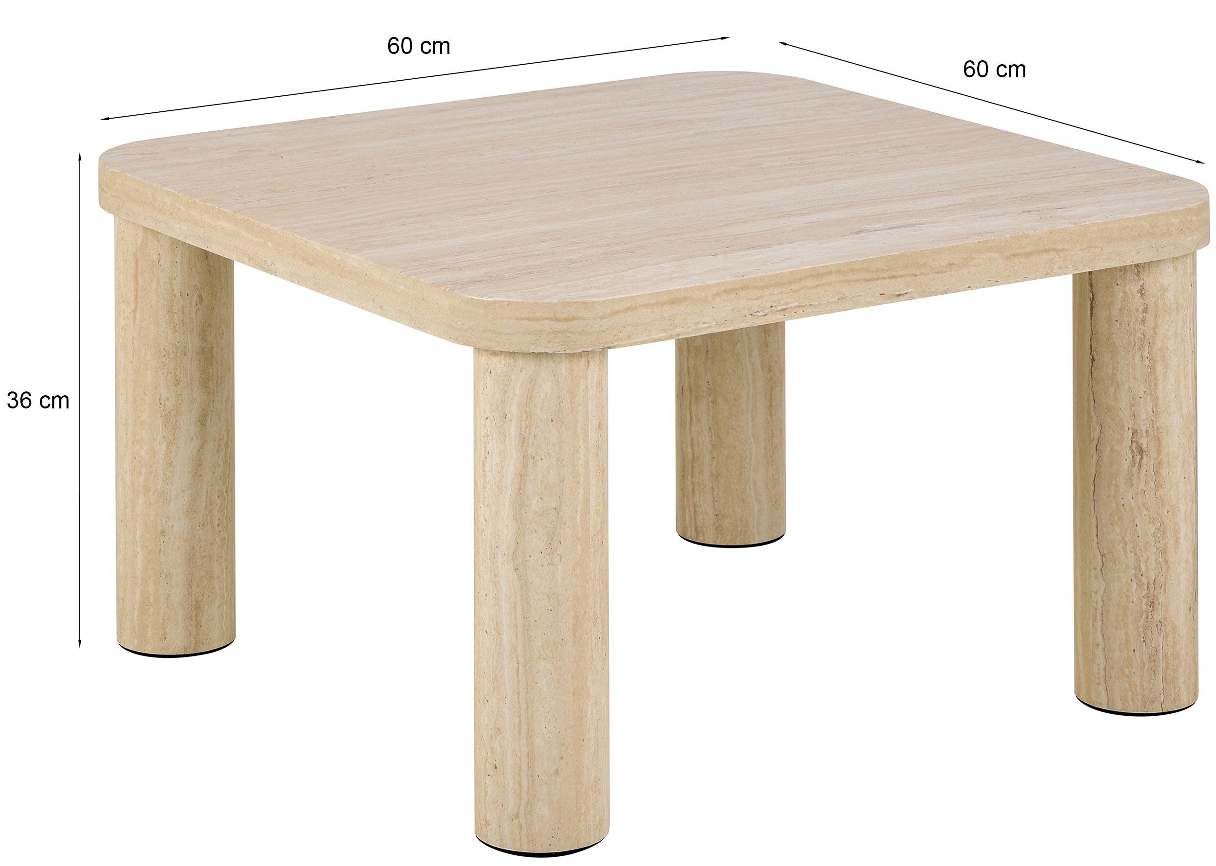 Stolik kawowy Sorisel 60x60 cm szary marmur