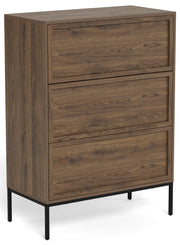 Komoda Palmdale z trzema szufladami 80 cm dąb palony