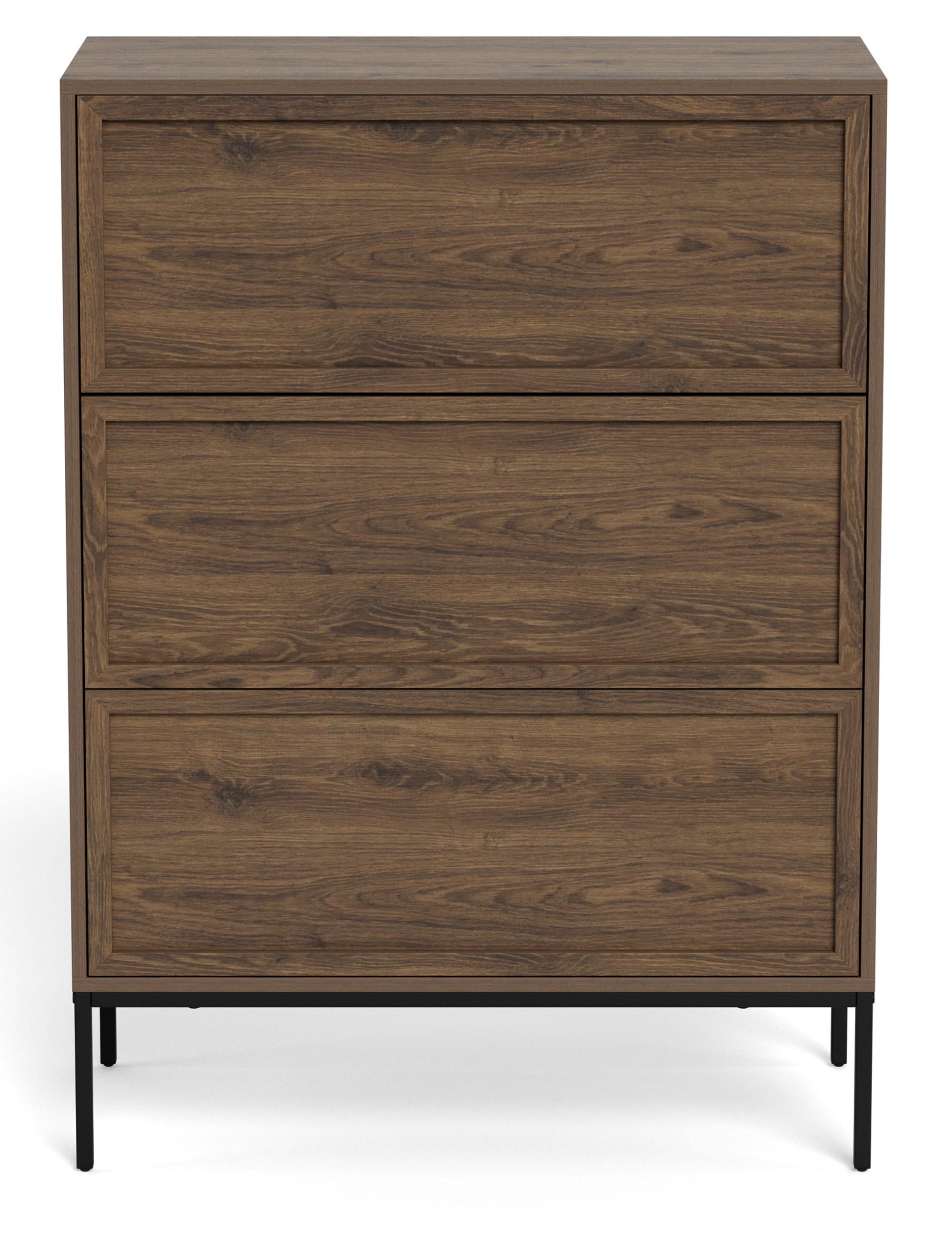 Komoda Palmdale z trzema szufladami 80 cm dąb palony