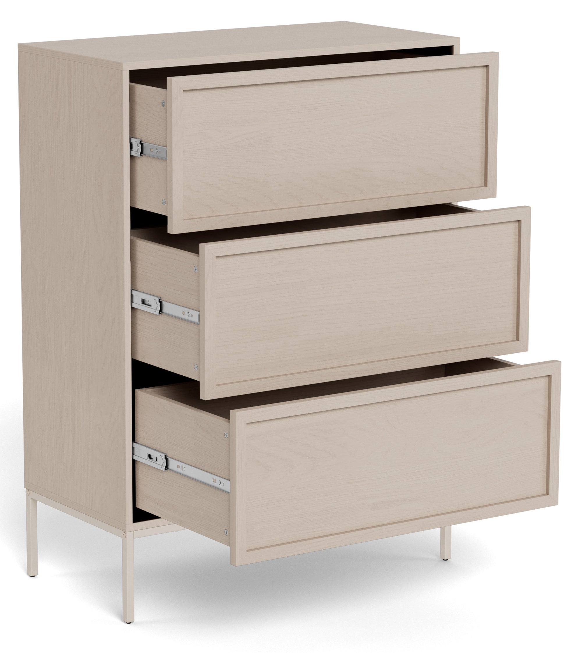Komoda Palmdale z trzema szufladami 80 cm dąb bielony
