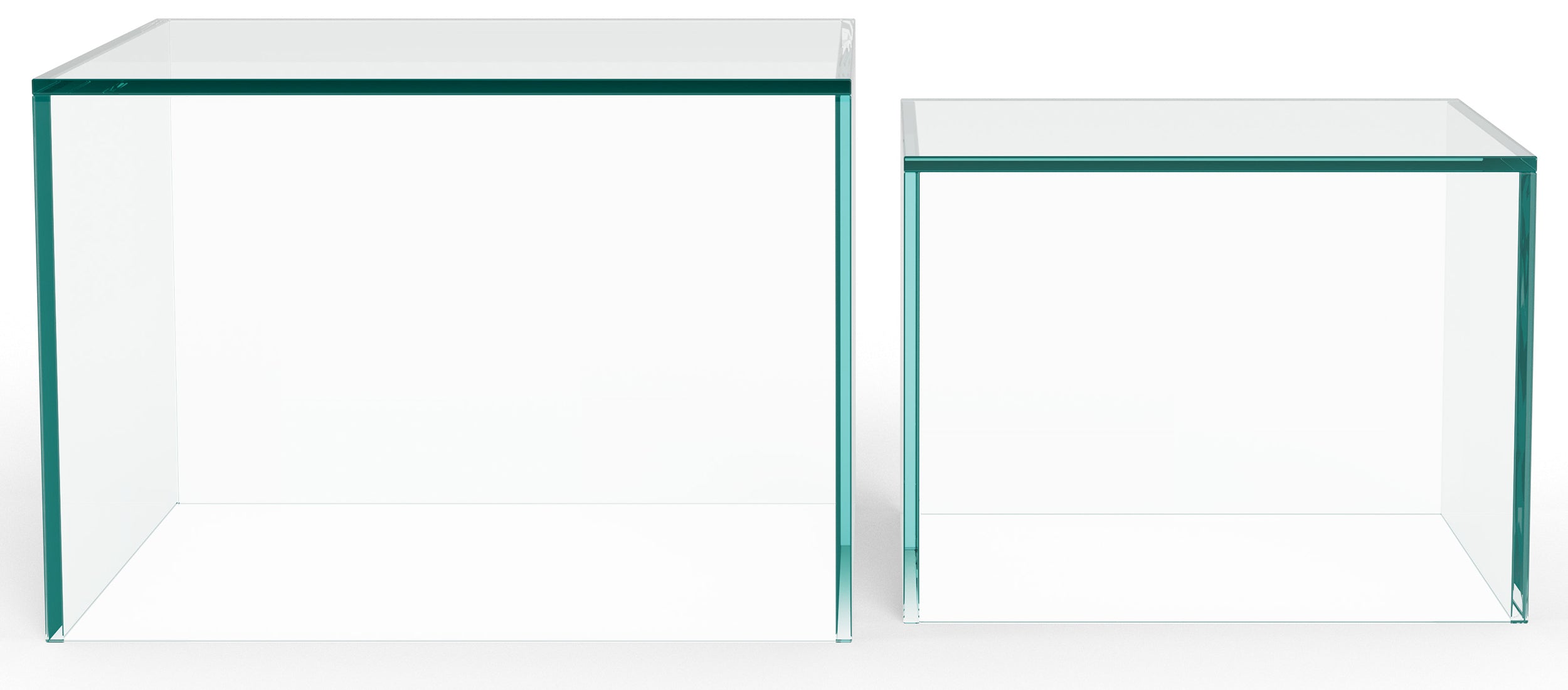 Zestaw stolików kawowych Glopiana kwadratowe 50 i 40 cm transparentne szklane