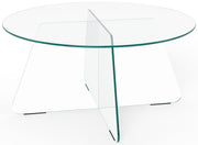 Stolik kawowy Samos średnica 80 cm transparentny szklany