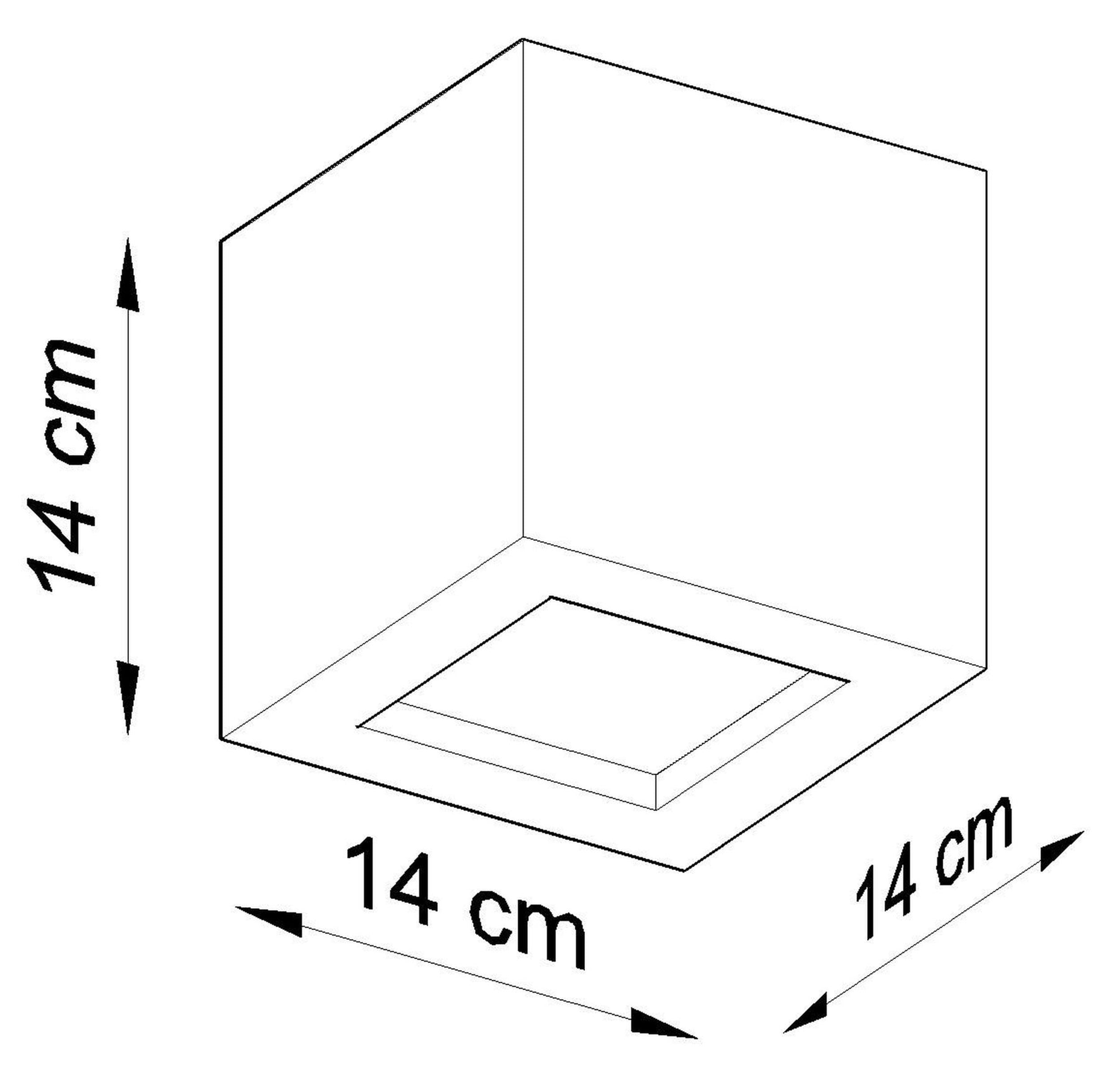 Kinkiet ścienny z ceramiki Siegg 14 cm kwadratowy biały