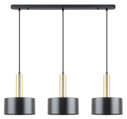 Lampa wisząca Leo x3 złoto-czarna