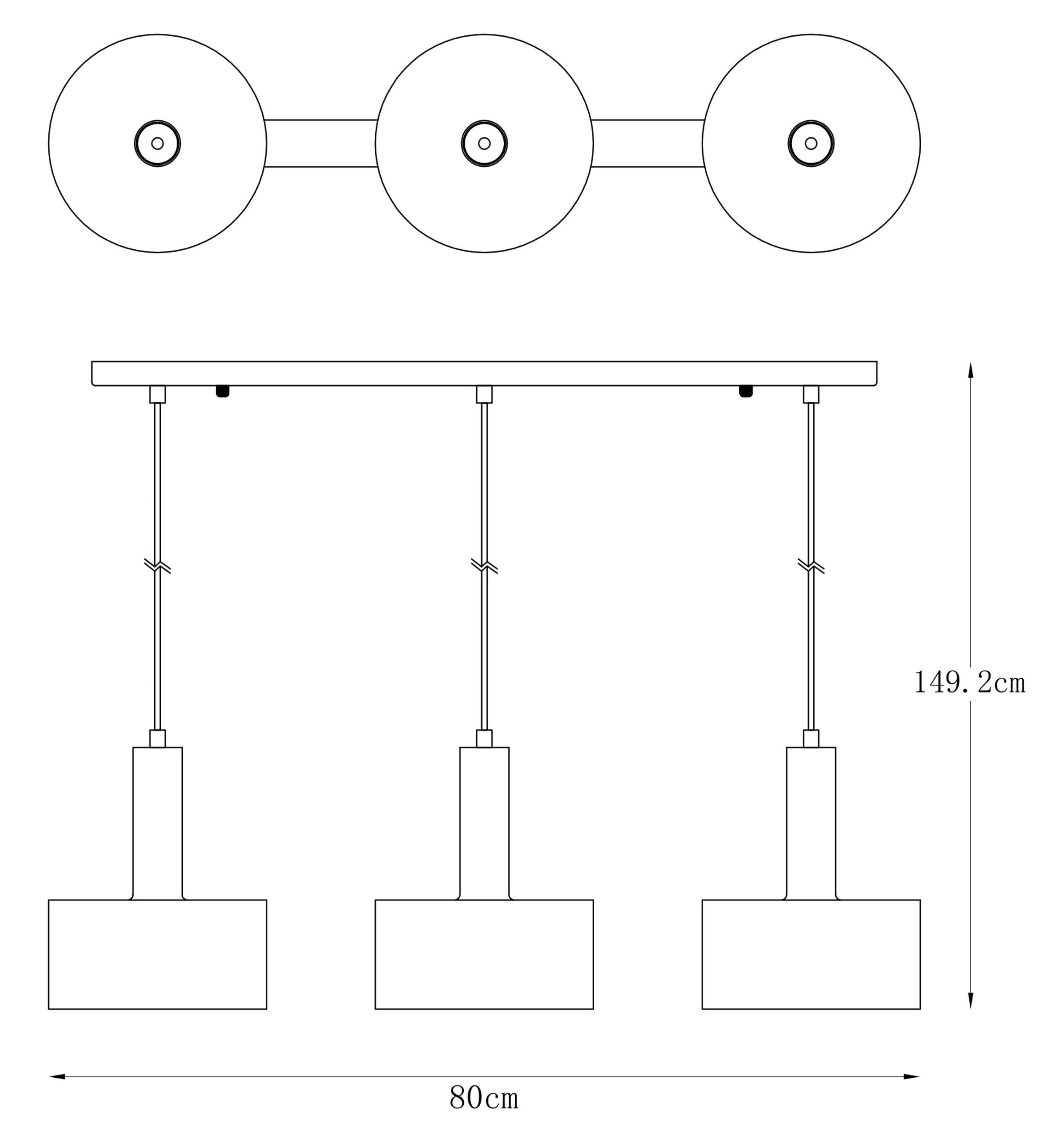 Lampa wisząca Leo x3 złoto-czarna