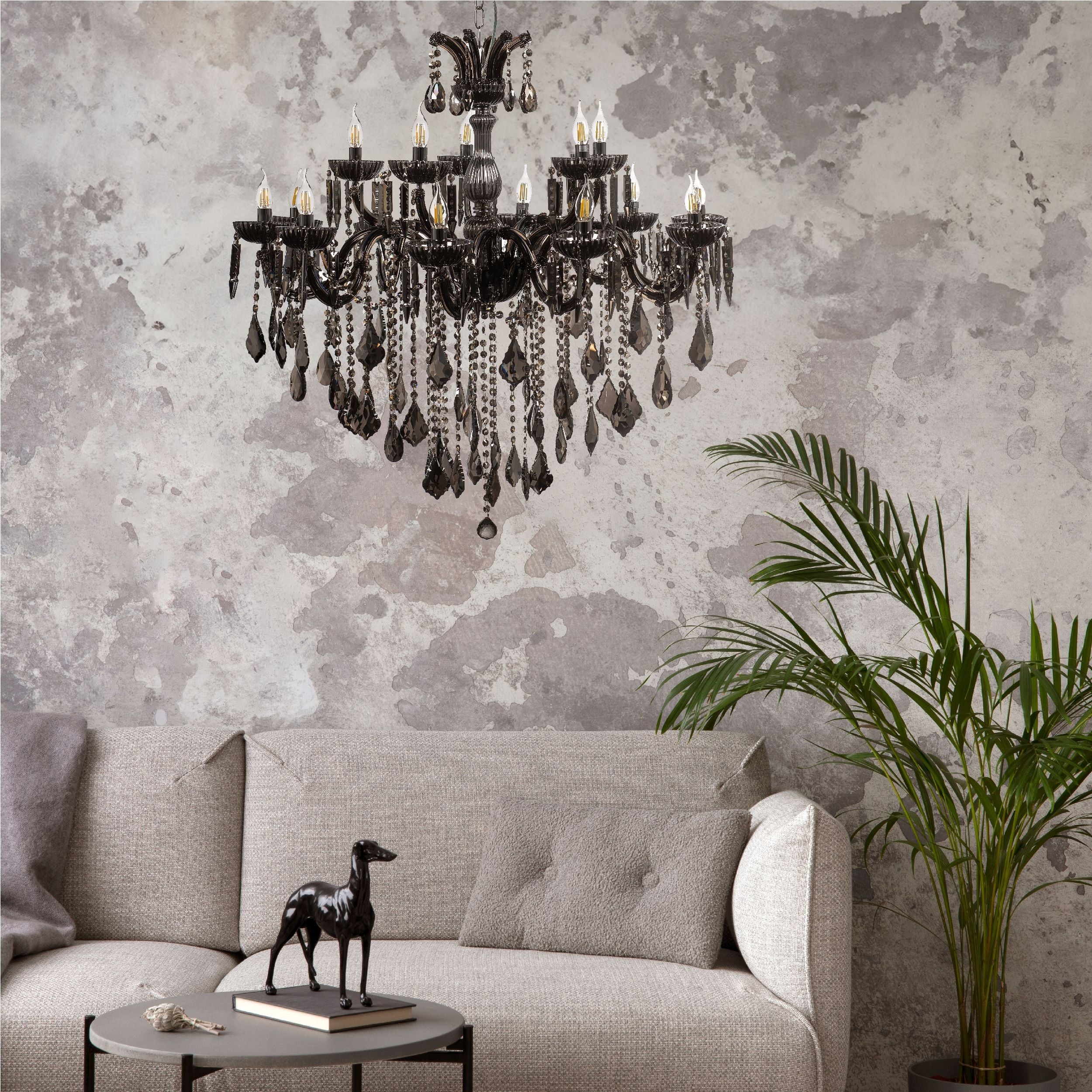 Żyrandol Chateau x15 srebrny