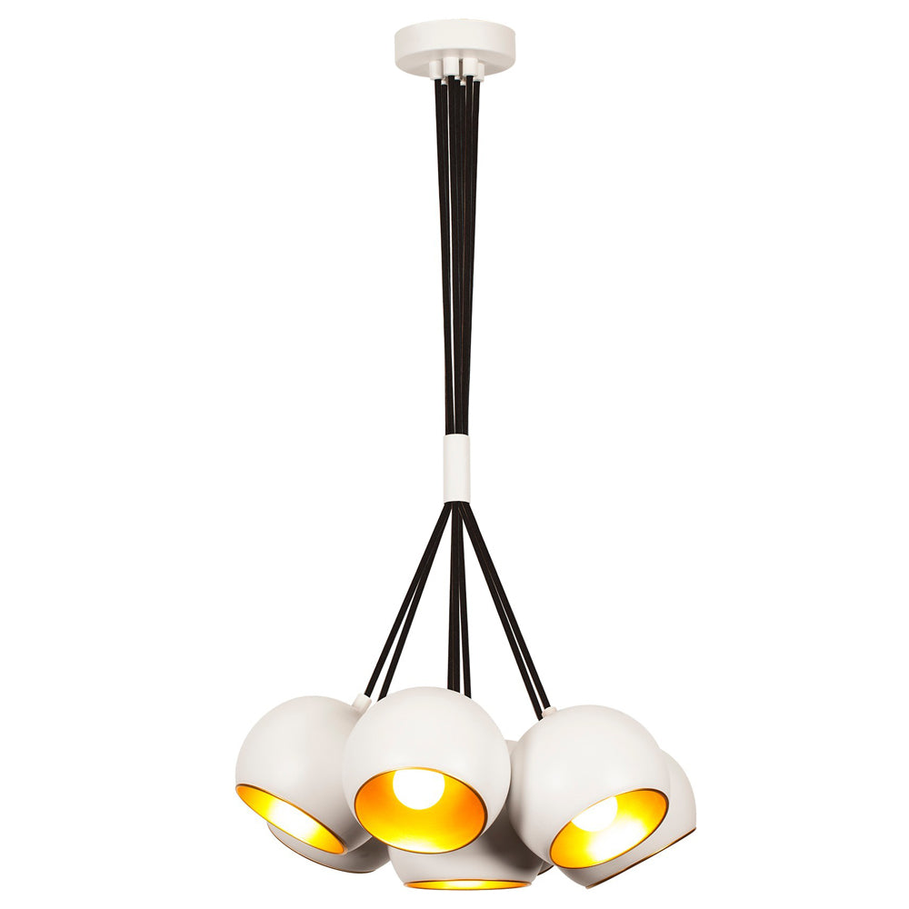 Lampa wisząca Rientaki x5 kule biała