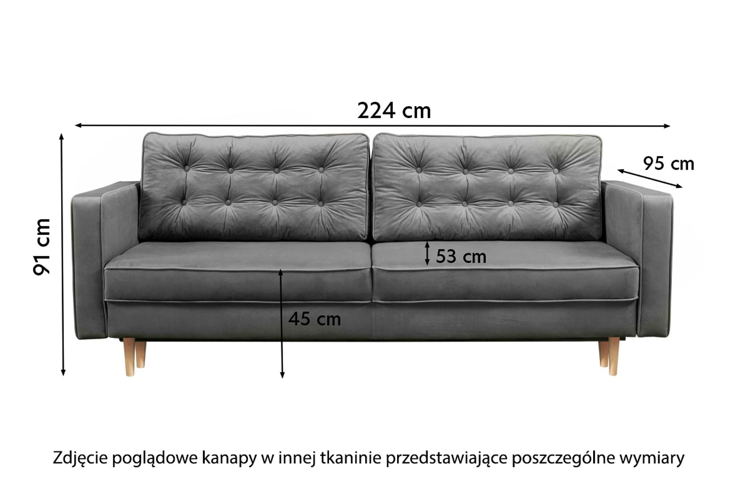 Kanapa rozkładana trzyosobowa Juttic z pojemnikiem bordowa welwet