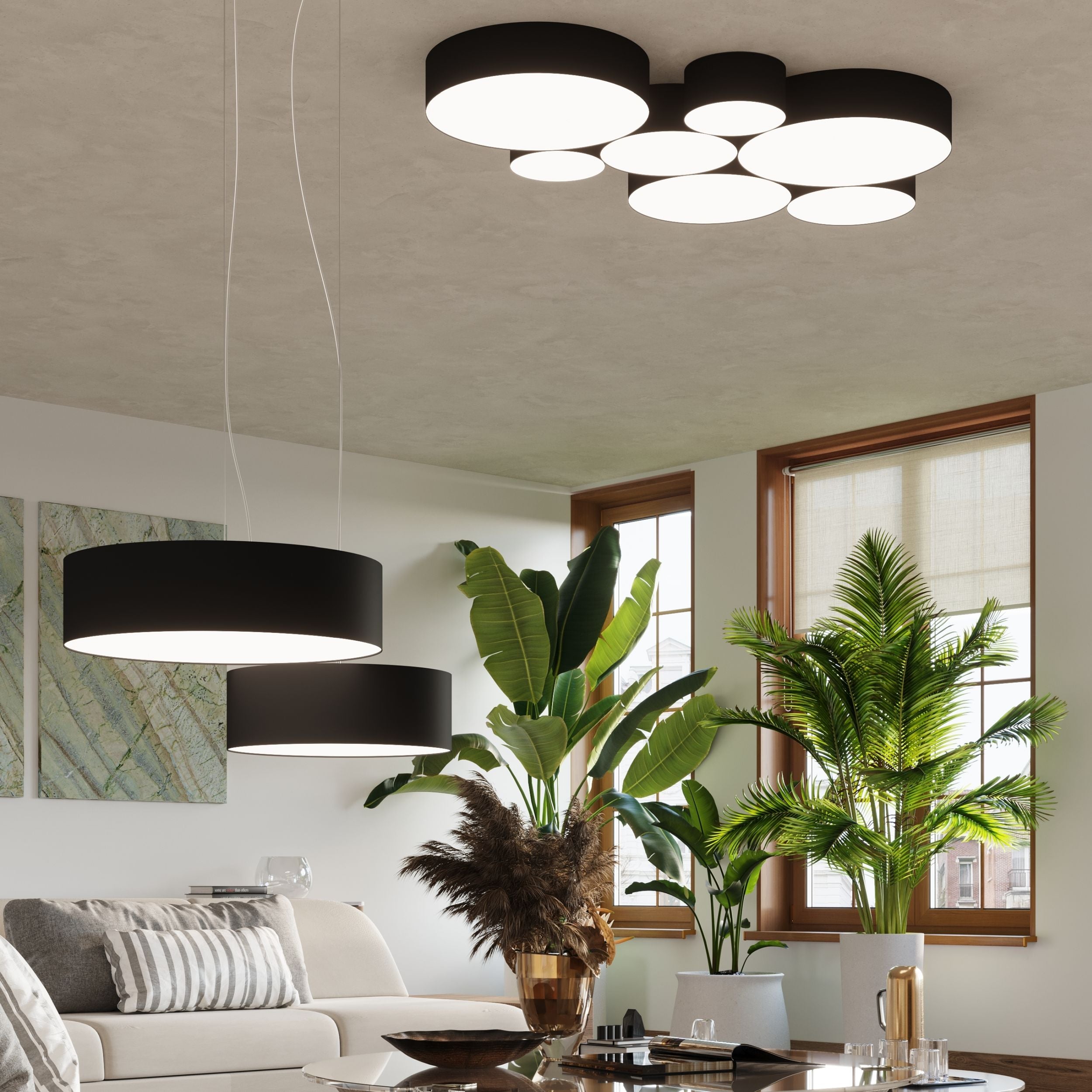 Lampa wisząca Qudette średnica 35 cm czarna