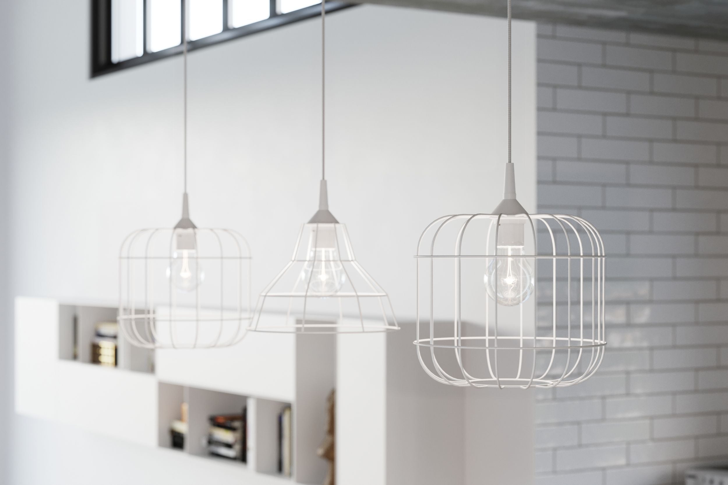 Lampa wisząca Yallane średnica 25 cm stalowa biała