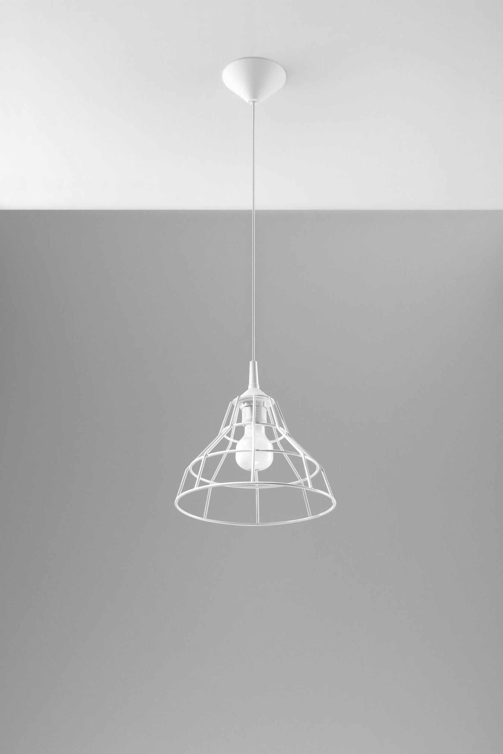 Lampa wisząca Yallane średnica 25 cm stalowa biała