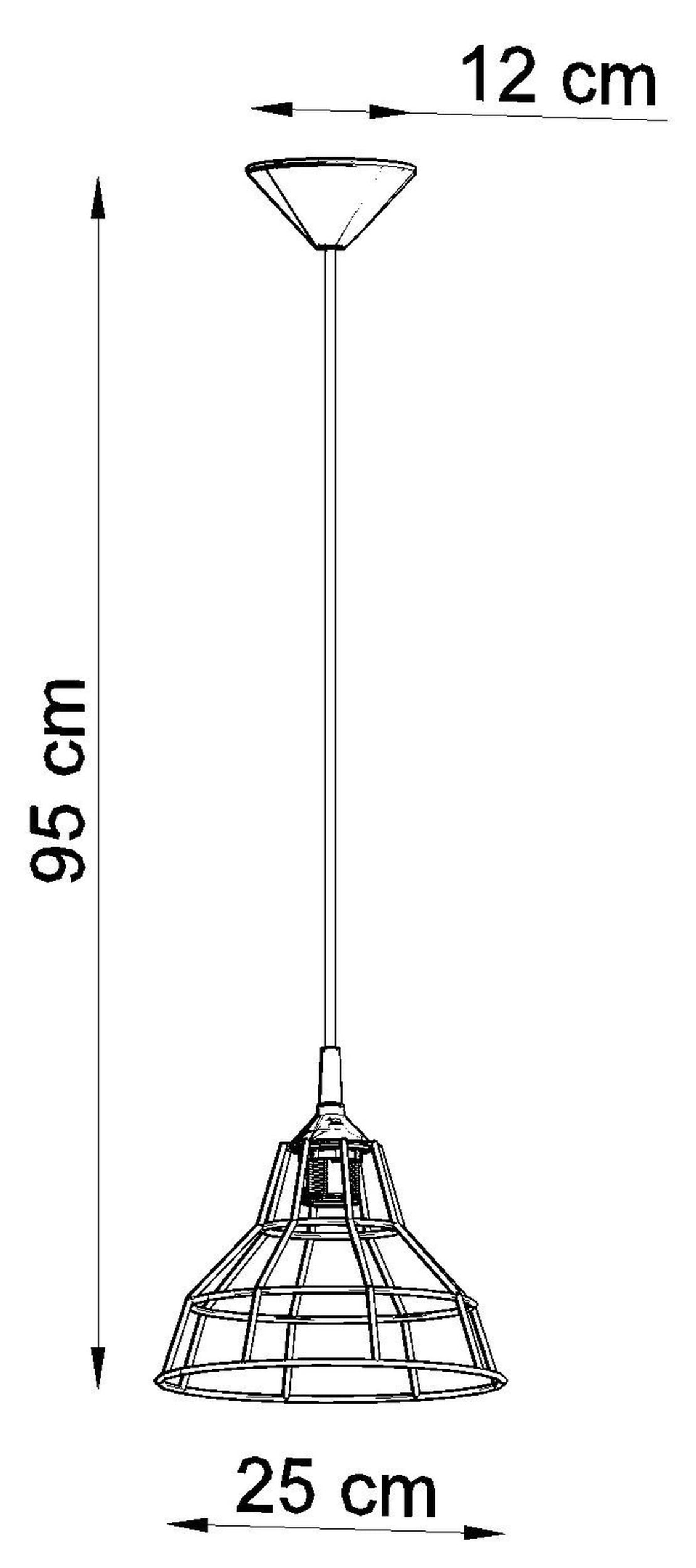 Lampa wisząca Yallane średnica 25 cm stalowa czarna