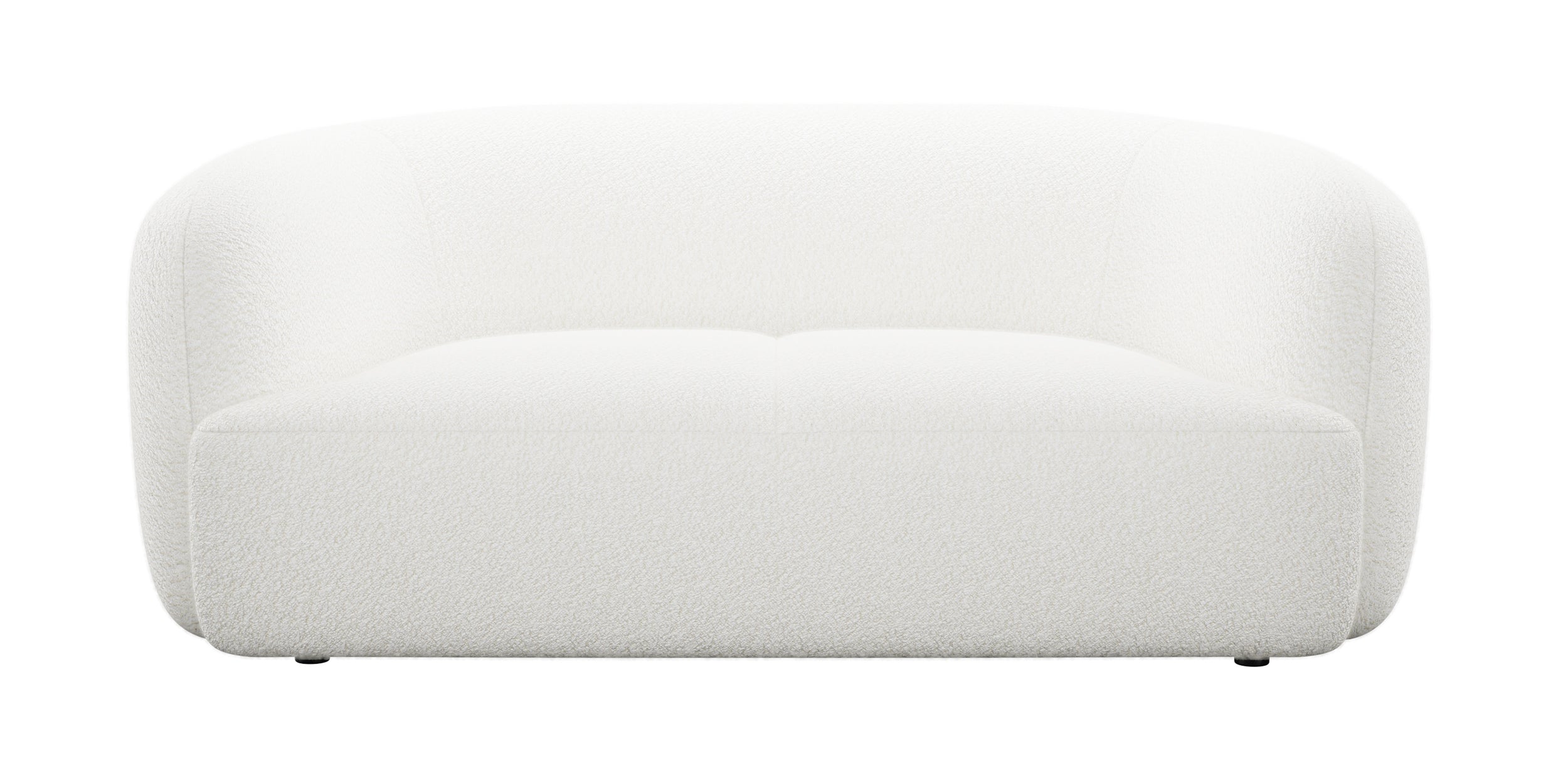 Sofa dwuosobowa Sabanitas biała w tkaninie boucle