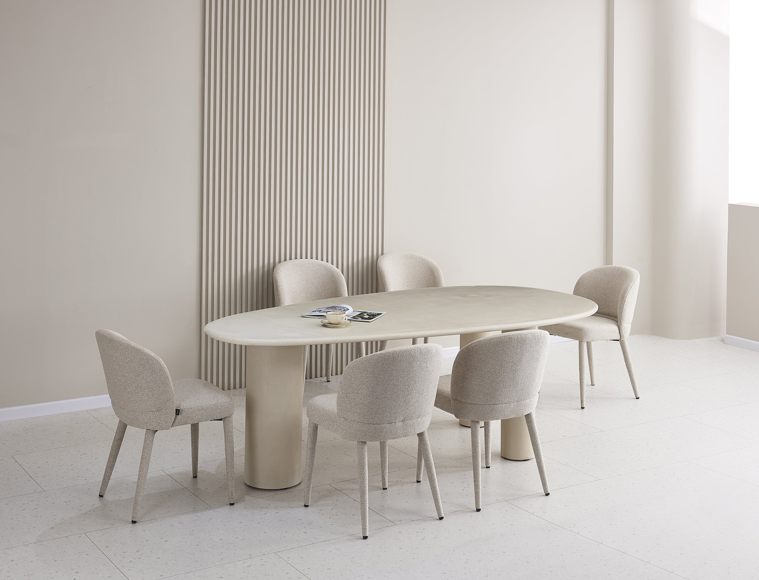 Stół do jadalni Innations 230x120 cm szaro-beżowy z efektem mikrocementu