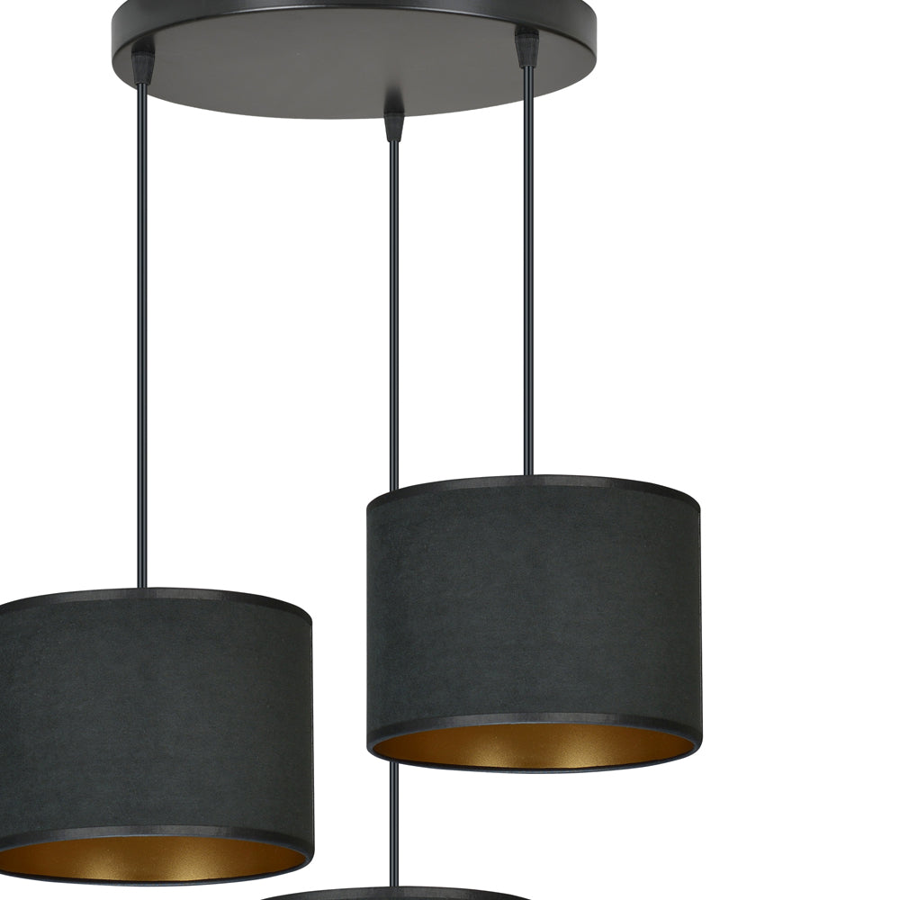 Lampa wisząca Hellid x3 asymetryczna średnica 50 cm czarna