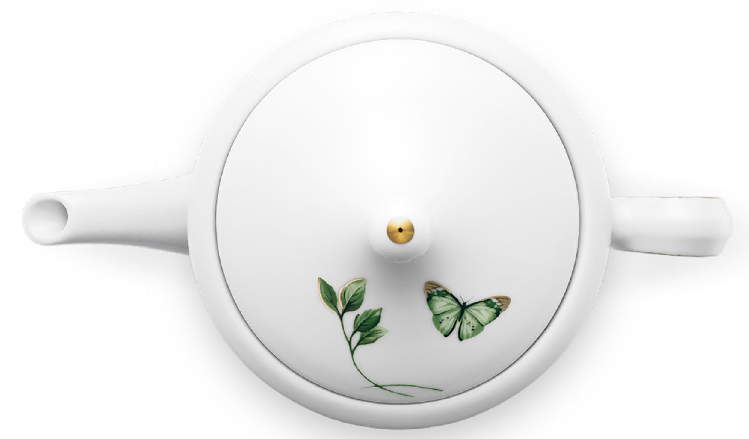 Imbryk porcelanowy Margaret 1000 ml biało-zielony