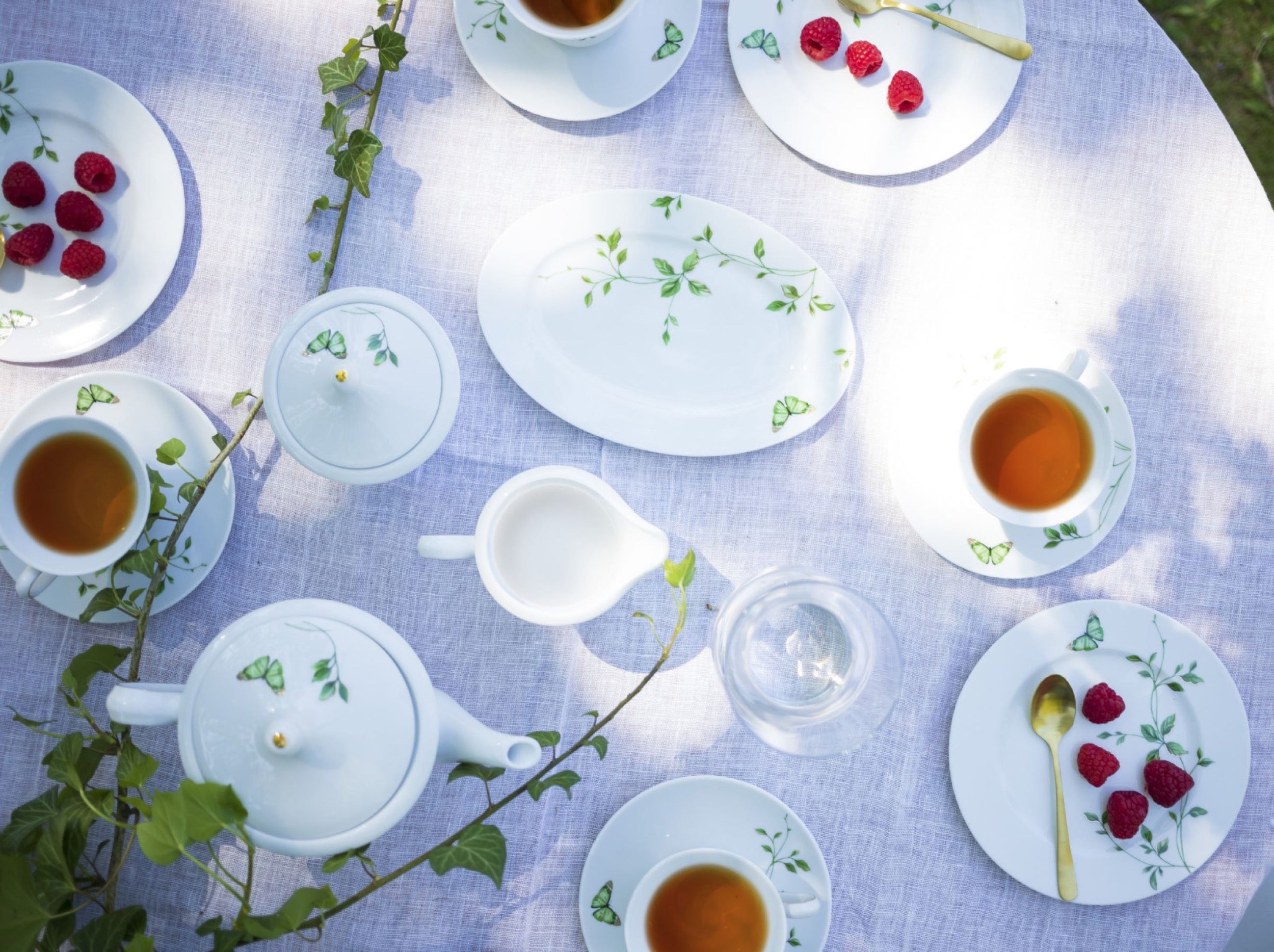Cukiernica porcelanowa Margaret 350 ml biało-zielona