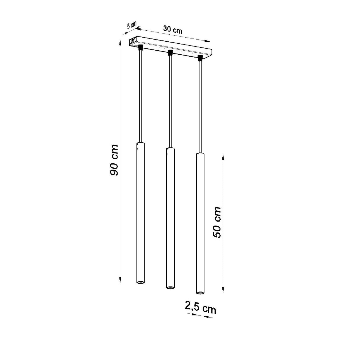 Lampa wisząca Pastelo 3 biała