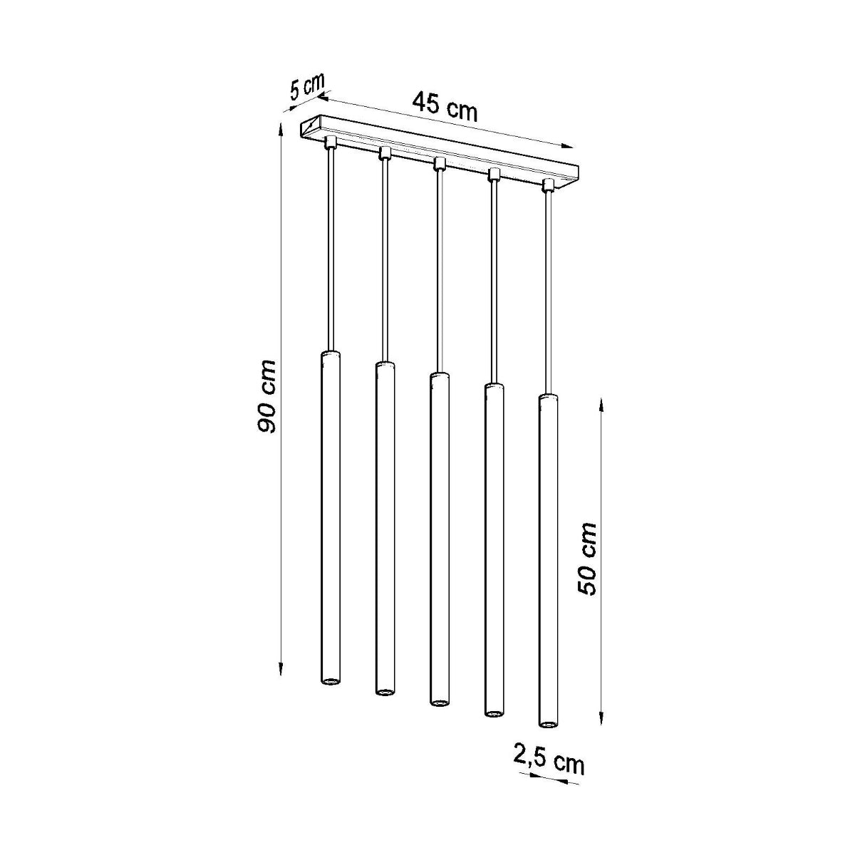 Lampa wisząca Pastelo 5 biała