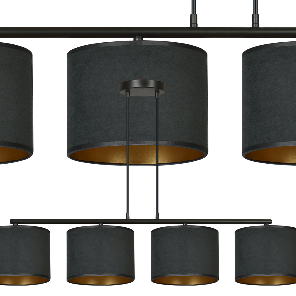 Lampa wisząca Hellid x4 97 cm czarna