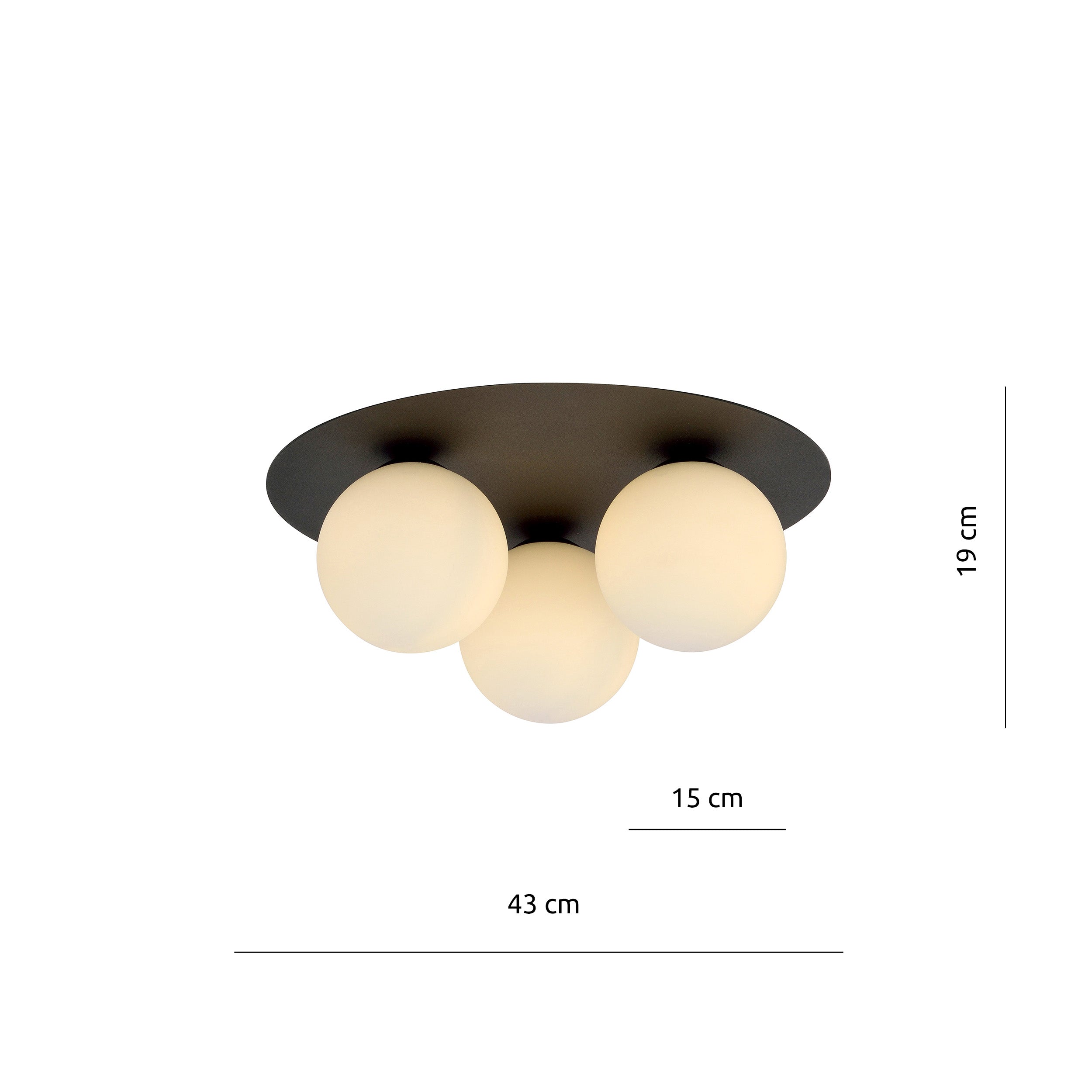 Lampa sufitowa Sorium x3 czarno-biała