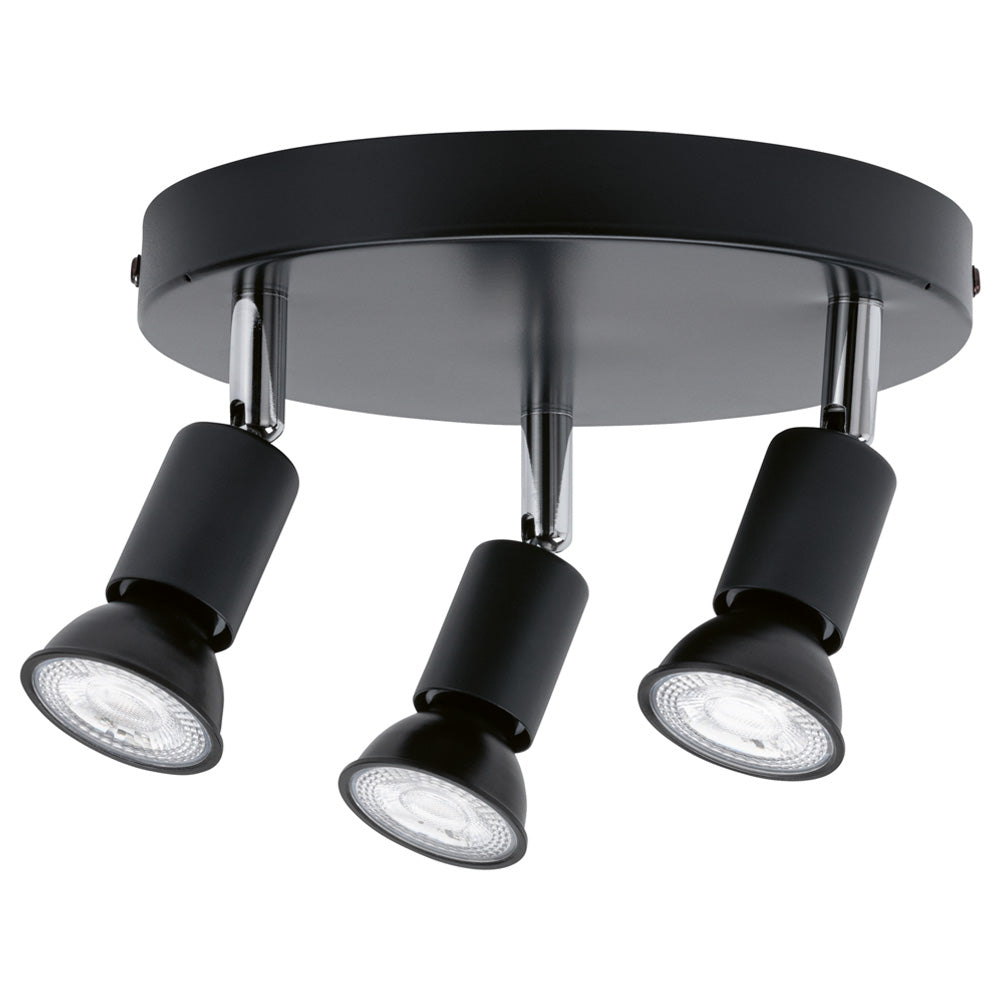 Lampa sufitowa do łazienki Moluccanus x3 okrągła antracytowya