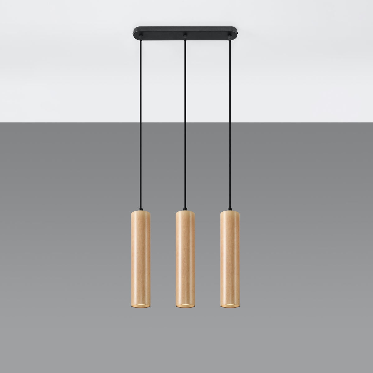 Lampa wisząca Lino 3L naturalne drewno