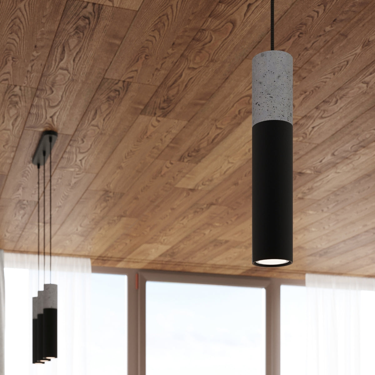 Lampa wisząca Borgio 3L czarny