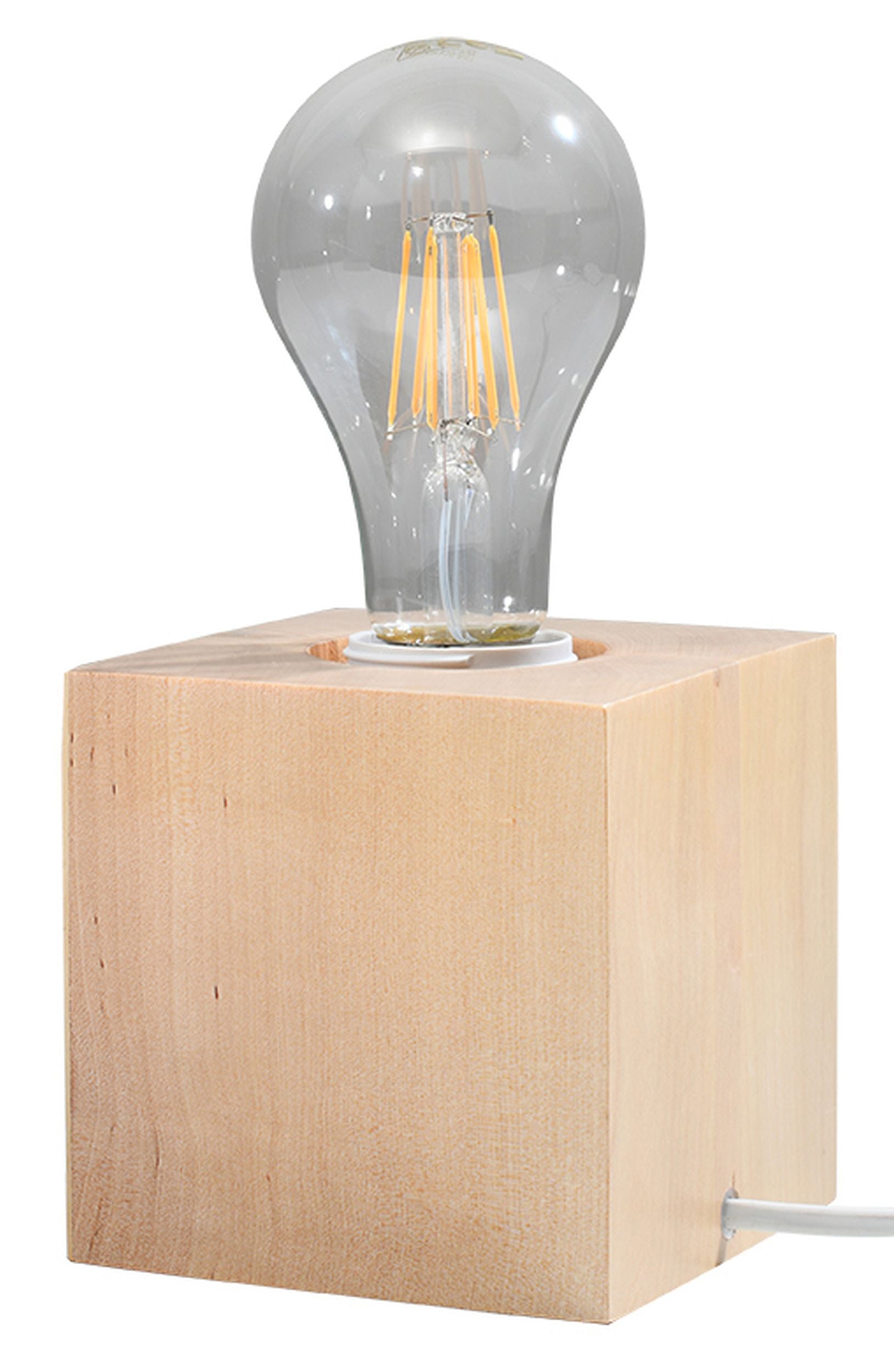 Lampa stołowa Obett 10x10 cm naturalne drewno