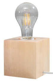 Lampa stołowa Obett 10x10 cm naturalne drewno