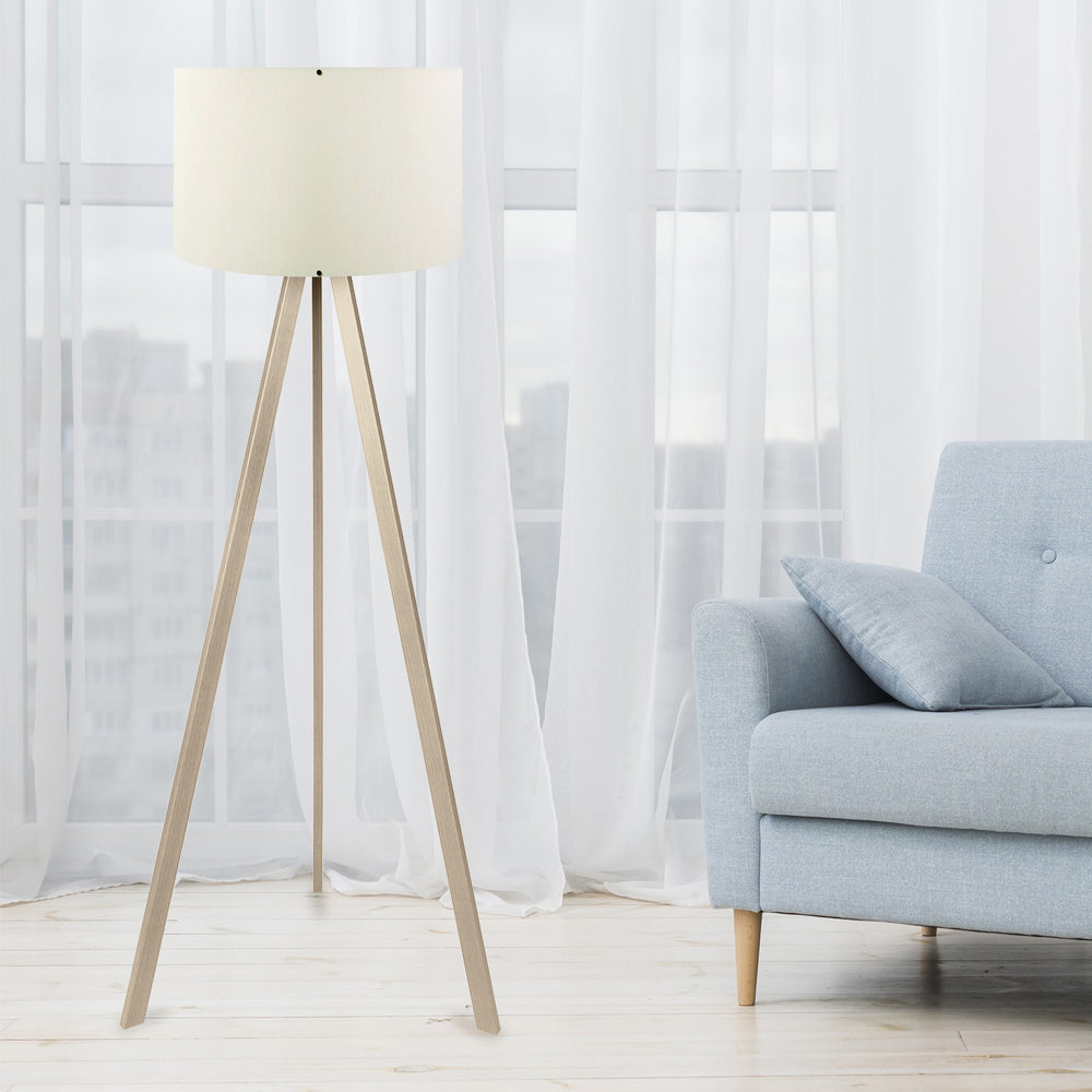 Lampa podłogowa Salika kremowa