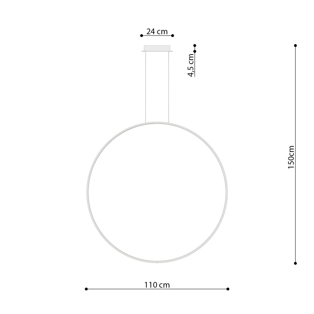 Lampa wisząca Retore średnica 110 cm 4000K czarna