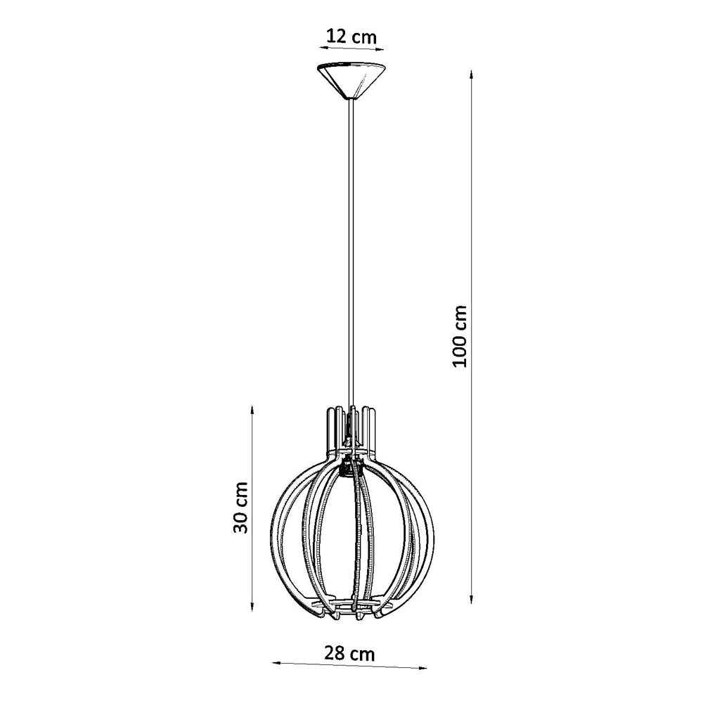 Lampa wisząca Fenna drewniana
