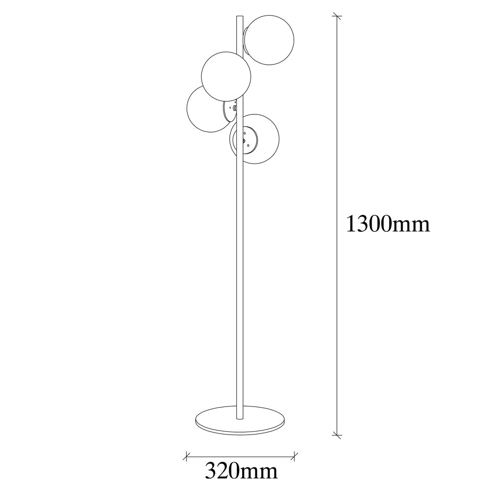 Lampa podłogowa Spinoza 130 cm czarno-biała