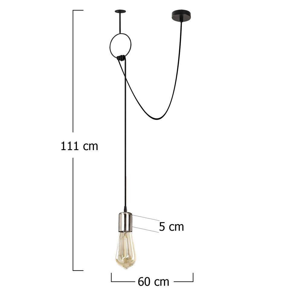 Lampa wisząca Inidil industrialna czarna