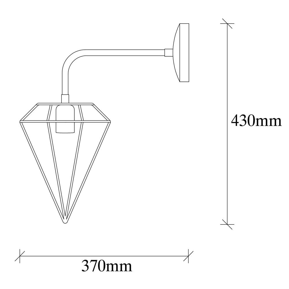 Kinkiet ścienny Palmares w kształcie diamentu średnica 20 cm srebrny