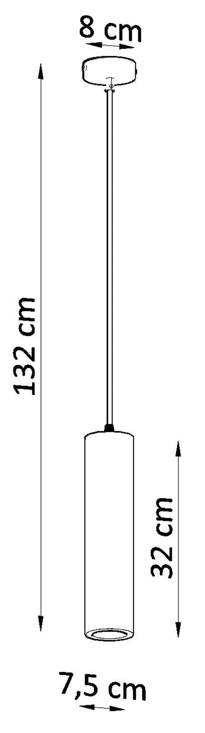 Lampa wisząca Siegg z ceramiki cylindryczna średnica 7,5 cm biała