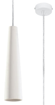 Lampa wisząca Siegg z ceramiki stożkowa średnica 7,5 cm biała
