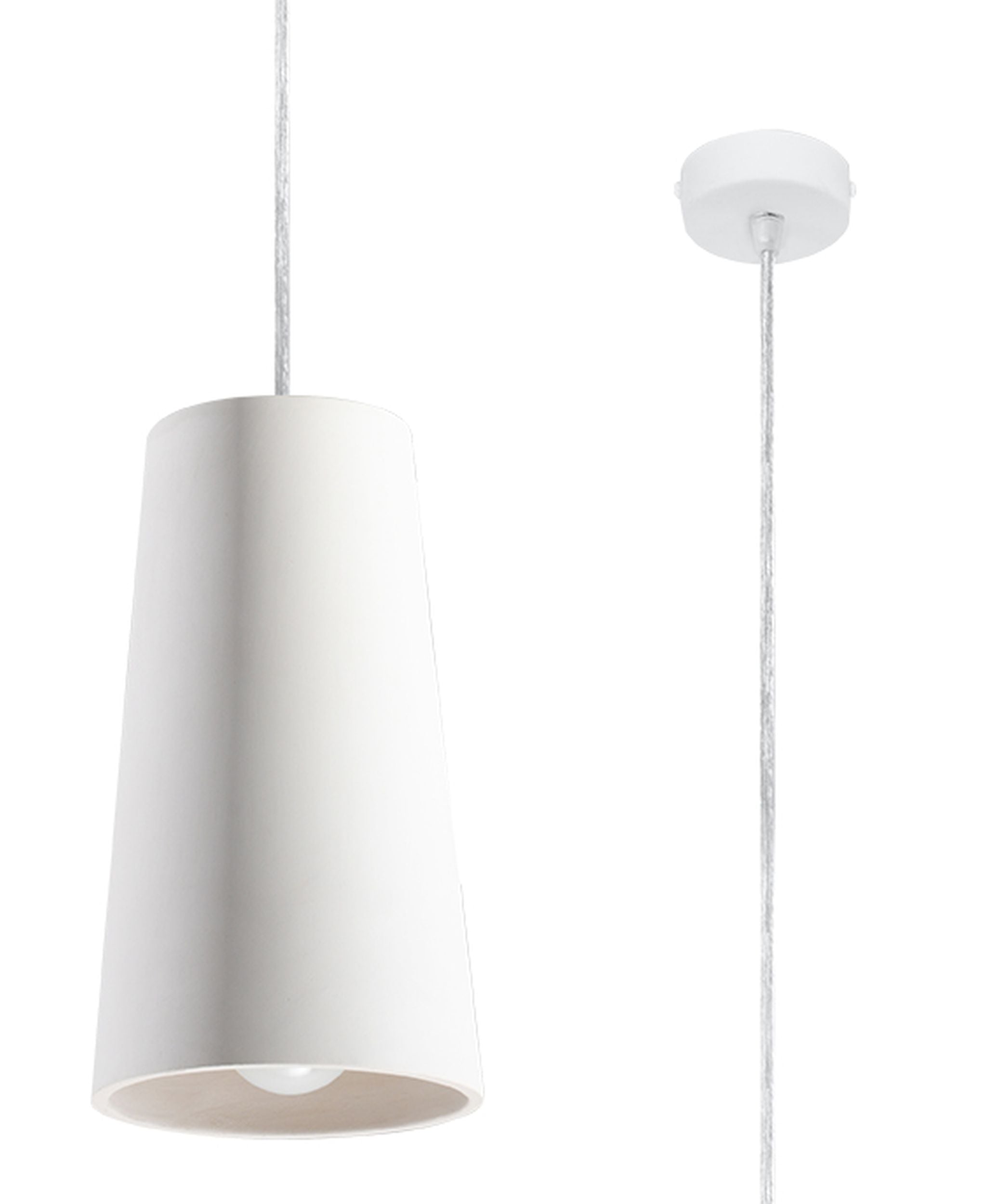 Lampa wisząca Siegg z ceramiki średnica 16 cm biała