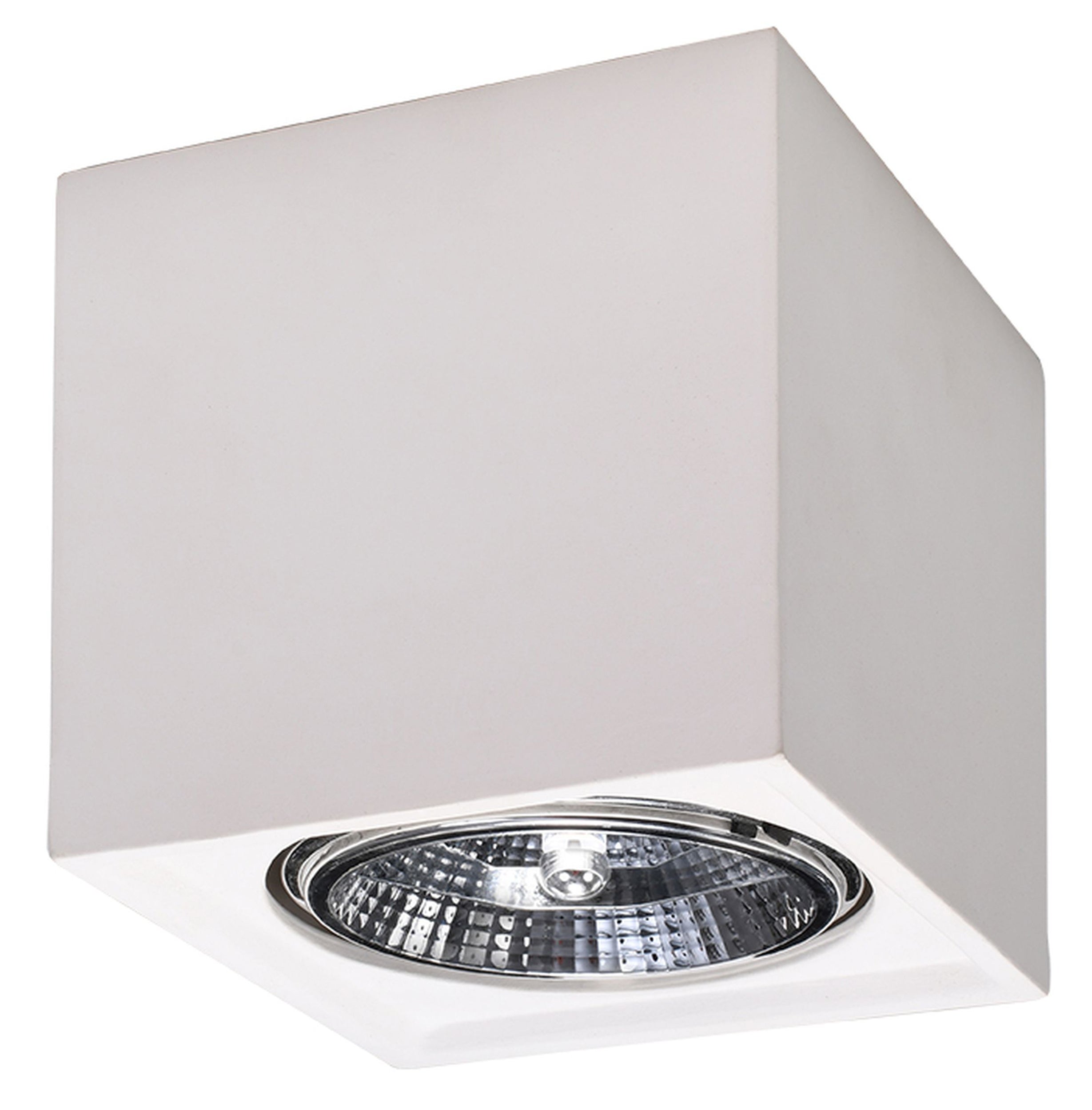 Spot Siegg z ceramiki 14 cm kwadratowy biały