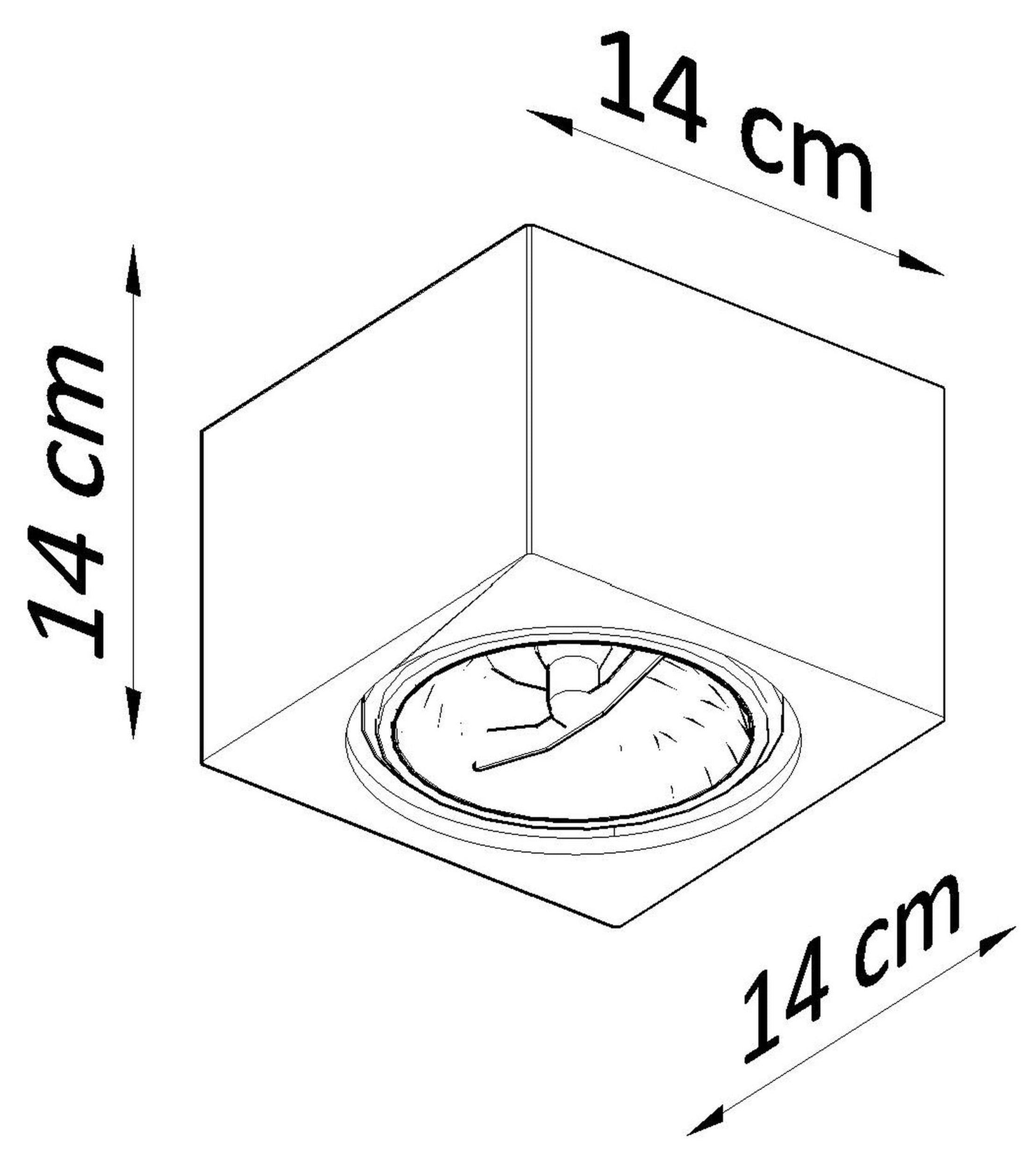 Spot Siegg z ceramiki 14 cm kwadratowy biały