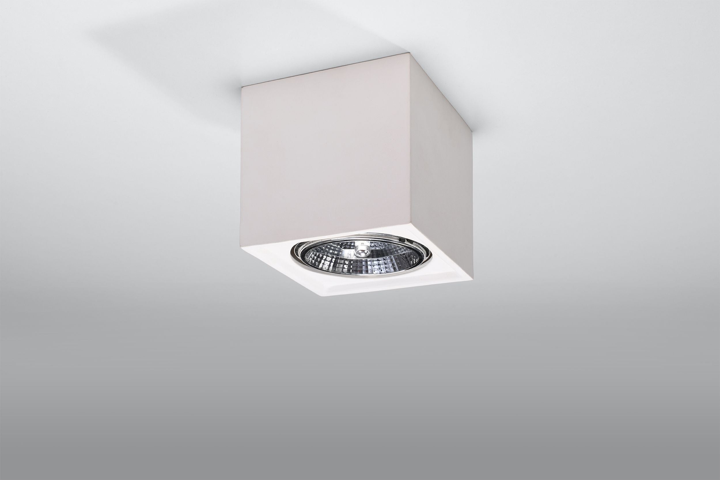 Spot Siegg z ceramiki 14 cm kwadratowy biały